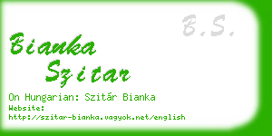 bianka szitar business card